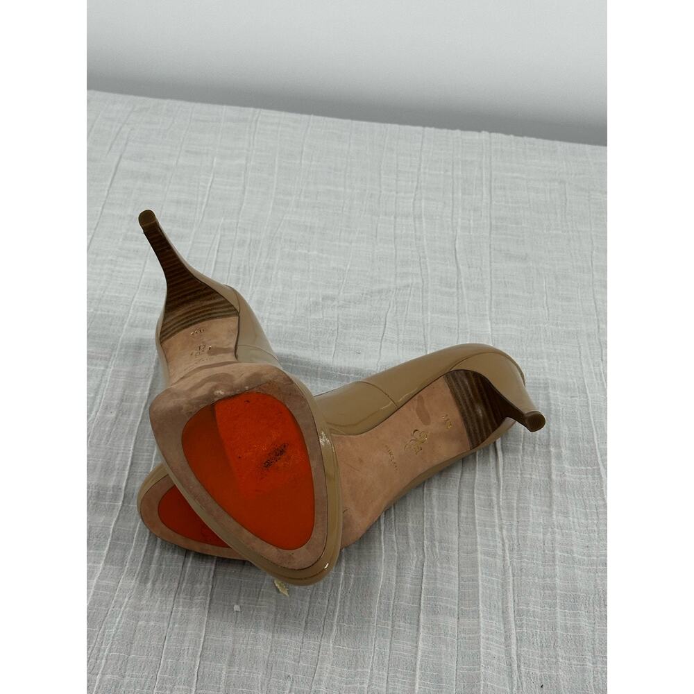 Cole Haan Nike Air Platform Pumps/Heels Patent Leather Tan 4" Slip Resistant - Picture 6 of 7
